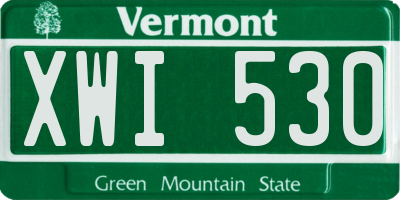 VT license plate XWI530