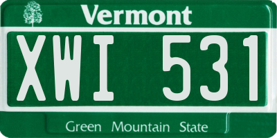 VT license plate XWI531