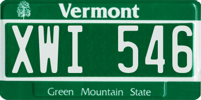 VT license plate XWI546