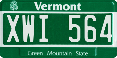 VT license plate XWI564