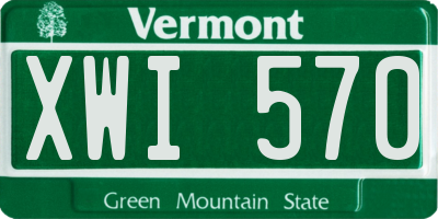 VT license plate XWI570