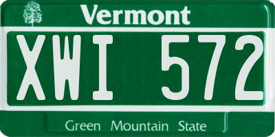 VT license plate XWI572
