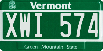 VT license plate XWI574