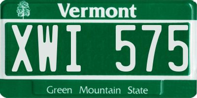 VT license plate XWI575
