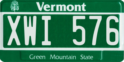 VT license plate XWI576