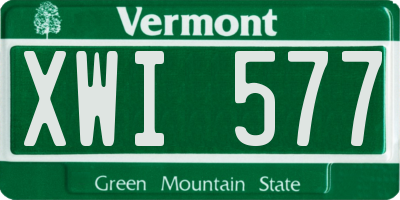 VT license plate XWI577