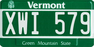 VT license plate XWI579