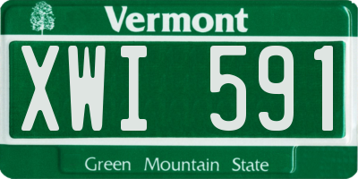VT license plate XWI591