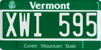 VT license plate XWI595