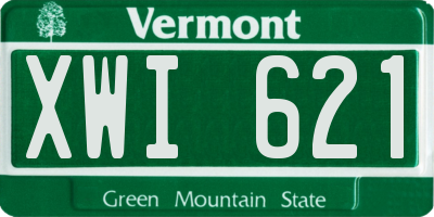 VT license plate XWI621