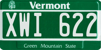 VT license plate XWI622