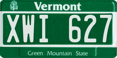 VT license plate XWI627