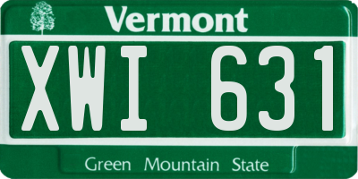 VT license plate XWI631