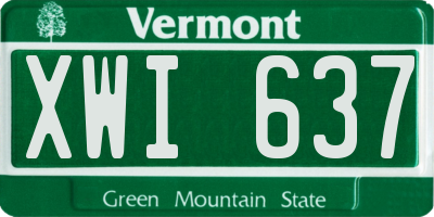 VT license plate XWI637