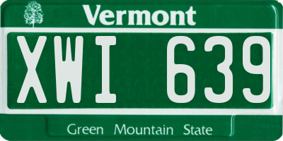 VT license plate XWI639