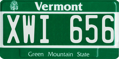 VT license plate XWI656