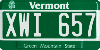 VT license plate XWI657