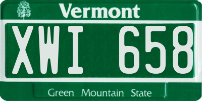 VT license plate XWI658