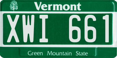 VT license plate XWI661