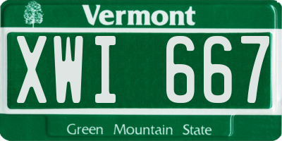 VT license plate XWI667