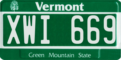 VT license plate XWI669