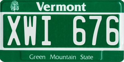 VT license plate XWI676