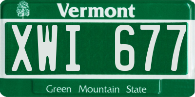 VT license plate XWI677
