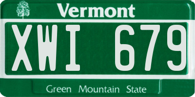VT license plate XWI679