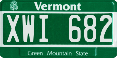 VT license plate XWI682