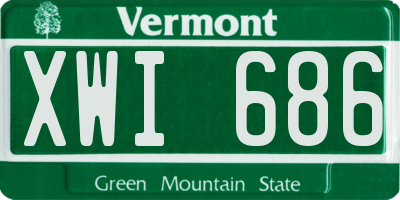 VT license plate XWI686