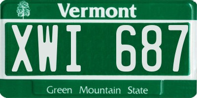VT license plate XWI687