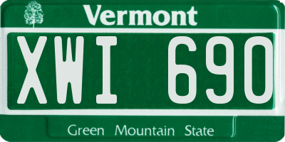 VT license plate XWI690
