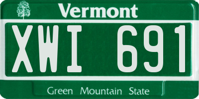 VT license plate XWI691