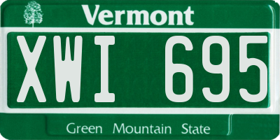 VT license plate XWI695