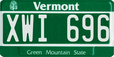 VT license plate XWI696