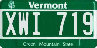 VT license plate XWI719
