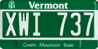 VT license plate XWI737