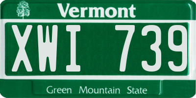 VT license plate XWI739