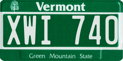 VT license plate XWI740