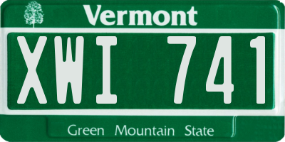 VT license plate XWI741