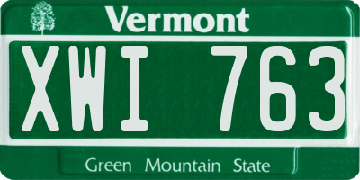 VT license plate XWI763