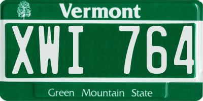 VT license plate XWI764
