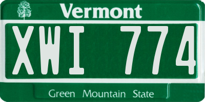 VT license plate XWI774
