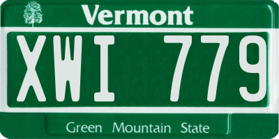 VT license plate XWI779