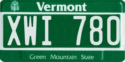 VT license plate XWI780