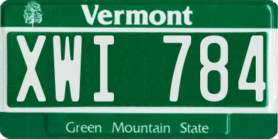 VT license plate XWI784