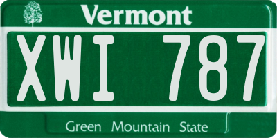 VT license plate XWI787