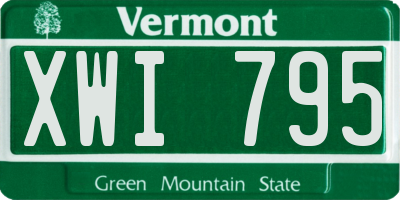 VT license plate XWI795