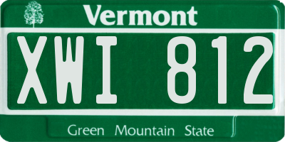 VT license plate XWI812