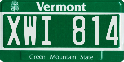 VT license plate XWI814